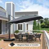 PURPLE LEAF Outdoor Sun Heavy Duty Large Cantilever Umbrella with Base