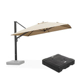 PURPLE LEAF Outdoor Sun Heavy Duty Large Cantilever Umbrella with Base