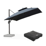 PURPLE LEAF UV50+ Fade Resistant Cantilever Umbrella, Patio Umbrellas with Base