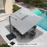 PURPLE LEAF UV50+ Fade Resistant Cantilever Umbrella, Patio Umbrellas with Base