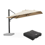 PURPLE LEAF Outdoor Sun Heavy Duty Large Cantilever Umbrella with Base