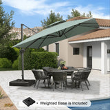 PURPLE LEAF UV50+ Fade Resistant Cantilever Umbrella, Patio Umbrellas with Base
