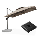 PURPLE LEAF UV50+ Fade Resistant Cantilever Umbrella, Patio Umbrellas with Base
