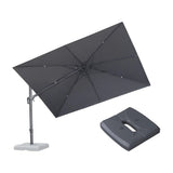 PURPLE LEAF UV Resistant Patio Umbrella with Base, Left-Right Tilt & 360° Swivel