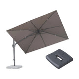 PURPLE LEAF UV Resistant Patio Umbrella with Base, Left-Right Tilt & 360° Swivel