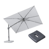 PURPLE LEAF UV Resistant Patio Umbrella with Base, Left-Right Tilt & 360° Swivel
