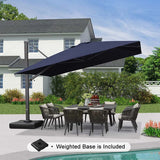 PURPLE LEAF Outdoor Sun Heavy Duty Large Cantilever Umbrella with Base