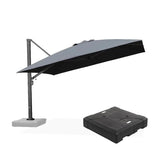 PURPLE LEAF Outdoor Sun Heavy Duty Large Cantilever Umbrella with Base
