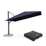 PURPLE LEAF Outdoor Sun Heavy Duty Large Cantilever Umbrella with Base