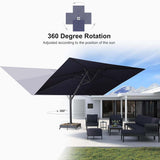 PURPLE LEAF Heavy Duty Cantilever Patio Umbrella Extra Large Outdoor Umbrella for Yard, Garden, Pool