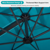 PURPLE LEAF Heavy Duty Cantilever Patio Umbrella Extra Large Outdoor Umbrella for Yard, Garden, Pool
