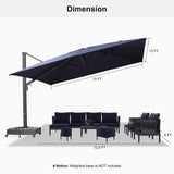 PURPLE LEAF Heavy Duty Cantilever Patio Umbrella Extra Large Outdoor Umbrella for Yard, Garden, Pool
