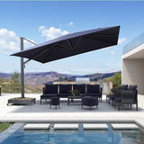 PURPLE LEAF Heavy Duty Cantilever Patio Umbrella Extra Large Outdoor Umbrella for Yard, Garden, Pool