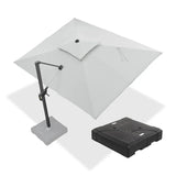 PURPLE LEAF UV50+ Fade Resistant Cantilever Umbrella, Patio Umbrellas with Base