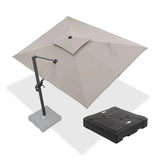 PURPLE LEAF UV50+ Fade Resistant Cantilever Umbrella, Patio Umbrellas with Base