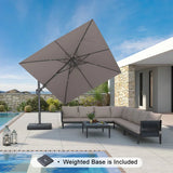 PURPLE LEAF UV Resistant Patio Umbrella with Base, Left-Right Tilt & 360° Swivel