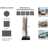 PURPLE LEAF Cantilever Umbrella Cover with Zipper Out Door Umbrella Patio Umbrella Cover