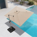 PURPLE LEAF Hailar Deluxe Aluminum Patio Umbrella with Base, Square and Rectangular Umbrella