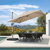 PURPLE LEAF Hailar Deluxe Aluminum Patio Umbrella with Base, Square and Rectangular Umbrella