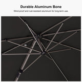 PURPLE LEAF Hailar Deluxe Aluminum Patio Umbrella with Base, Square and Rectangular Umbrella