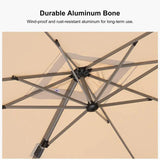 PURPLE LEAF Hailar Deluxe Aluminum Patio Umbrella with Base, Square and Rectangular Umbrella