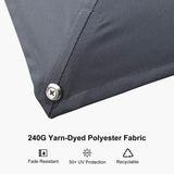 PURPLE LEAF Hailar Deluxe Aluminum Patio Umbrella with Base, Square and Rectangular Umbrella
