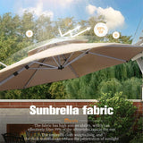 PURPLE LEAF Double Top 11 ft Round Outdoor Patio Umbrella with High Quality Sunbrella Fabric