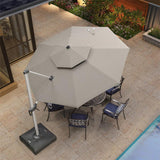 PURPLE LEAF Double Top 11 ft Round Outdoor Patio Umbrella with High Quality Sunbrella Fabric