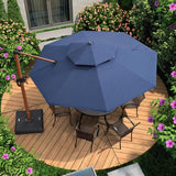 PURPLE LEAF Double Top 11 ft Round Outdoor Patio Umbrella with High Quality Sunbrella Fabric