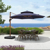 PURPLE LEAF Double Top 11 ft Round Outdoor Patio Umbrella with High Quality Sunbrella Fabric