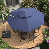 PURPLE LEAF Double Top 11 ft Round Outdoor Patio Umbrella with High Quality Sunbrella Fabric