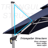 PURPLE LEAF Double Top 11 ft Round Outdoor Patio Umbrella with High Quality Sunbrella Fabric