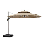 PURPLE LEAF Double Top 11 ft Round Outdoor Patio Umbrella with High Quality Sunbrella Fabric
