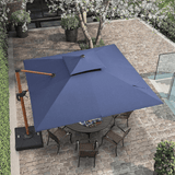 PURPLE LEAF Double Top 11 ft Round Outdoor Patio Umbrella with High Quality Sunbrella Fabric