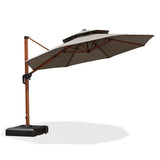 PURPLE LEAF Double Top 11 ft Round Outdoor Patio Umbrella with High Quality Sunbrella Fabric