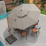 PURPLE LEAF Double Top 11 ft Round Outdoor Patio Umbrella with High Quality Sunbrella Fabric