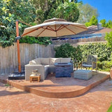 PURPLE LEAF Double Top 11 ft Round Outdoor Patio Umbrella with High Quality Sunbrella Fabric