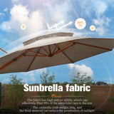PURPLE LEAF Double Top 11 ft Round Outdoor Patio Umbrella with High Quality Sunbrella Fabric