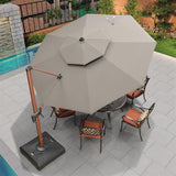PURPLE LEAF Double Top 11 ft Round Outdoor Patio Umbrella with High Quality Sunbrella Fabric
