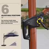 PURPLE LEAF Double Top 11 ft Round Outdoor Patio Umbrella with High Quality Sunbrella Fabric