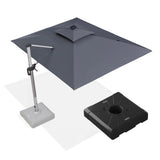 PURPLE LEAF Rectangular Cantilever Umbrella with Base, Outdoor Umbrellas with Lights