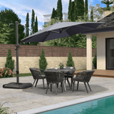 PURPLE LEAF Durable Patio Outdoor Umbrella Aluminum Round Cantilever Sun Yard Umbrellas For Pool, Deck