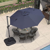 PURPLE LEAF Durable Patio Outdoor Umbrella Aluminum Round Cantilever Sun Yard Umbrellas For Pool, Deck