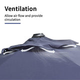 PURPLE LEAF Durable Patio Outdoor Umbrella Aluminum Round Cantilever Sun Yard Umbrellas For Pool, Deck