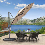 PURPLE LEAF Durable Patio Outdoor Umbrella Aluminum Round Cantilever Sun Yard Umbrellas For Pool, Deck