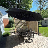 PURPLE LEAF Durable Patio Outdoor Umbrella Aluminum Round Cantilever Sun Yard Umbrellas For Pool, Deck