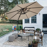PURPLE LEAF Durable Patio Outdoor Umbrella Aluminum Round Cantilever Sun Yard Umbrellas For Pool, Deck