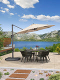 PURPLE LEAF Durable Patio Outdoor Umbrella Aluminum Round Cantilever Sun Yard Umbrellas For Pool, Deck