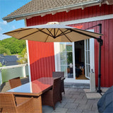 PURPLE LEAF Durable Patio Outdoor Umbrella Aluminum Round Cantilever Sun Yard Umbrellas For Pool, Deck