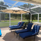 PURPLE LEAF Durable Patio Outdoor Umbrella Aluminum Round Cantilever Sun Yard Umbrellas For Pool, Deck